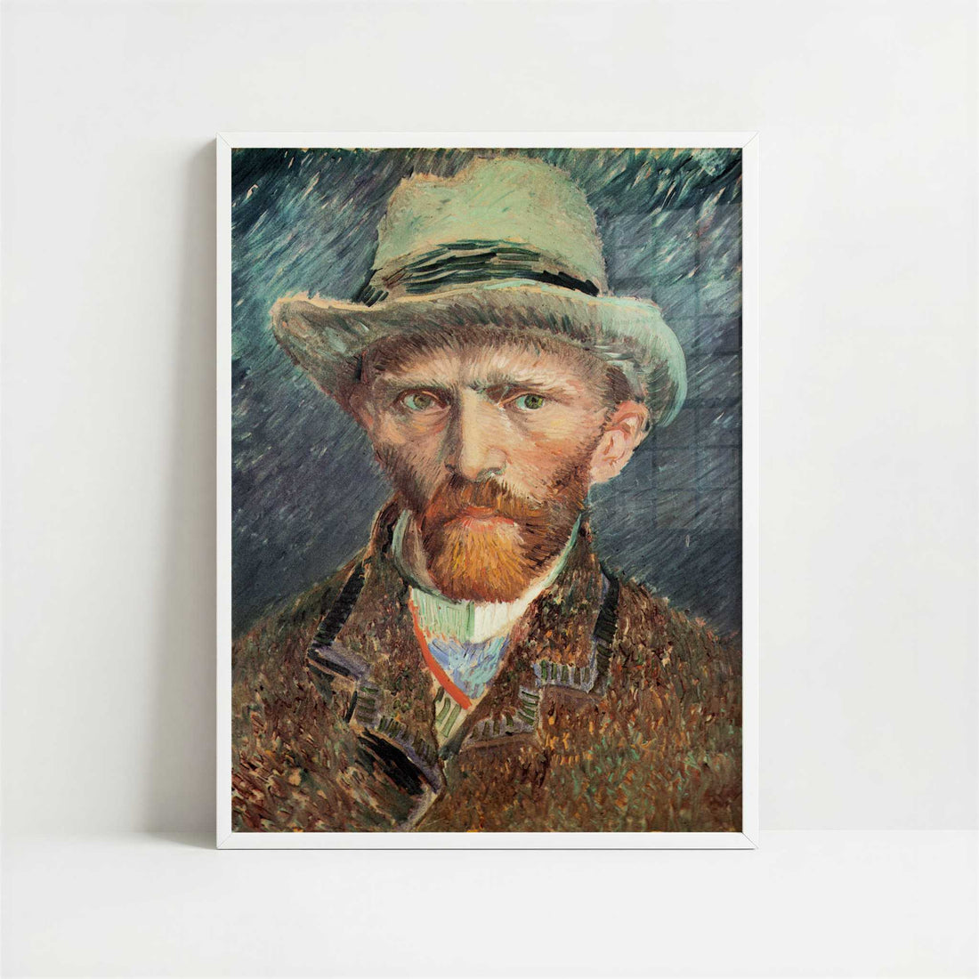Self-portrait with Grey Felt Hat (1887) by Vincent van Gogh – Art Print - Art print in white frame