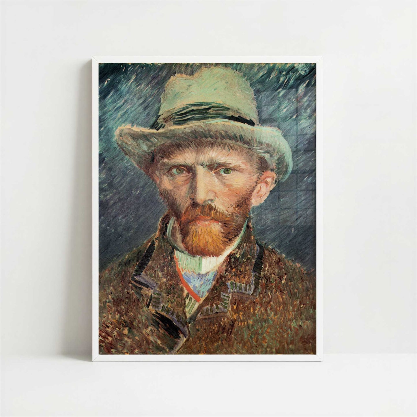 Self-portrait with Grey Felt Hat (1887) by Vincent van Gogh – Art Print - Art print in white frame