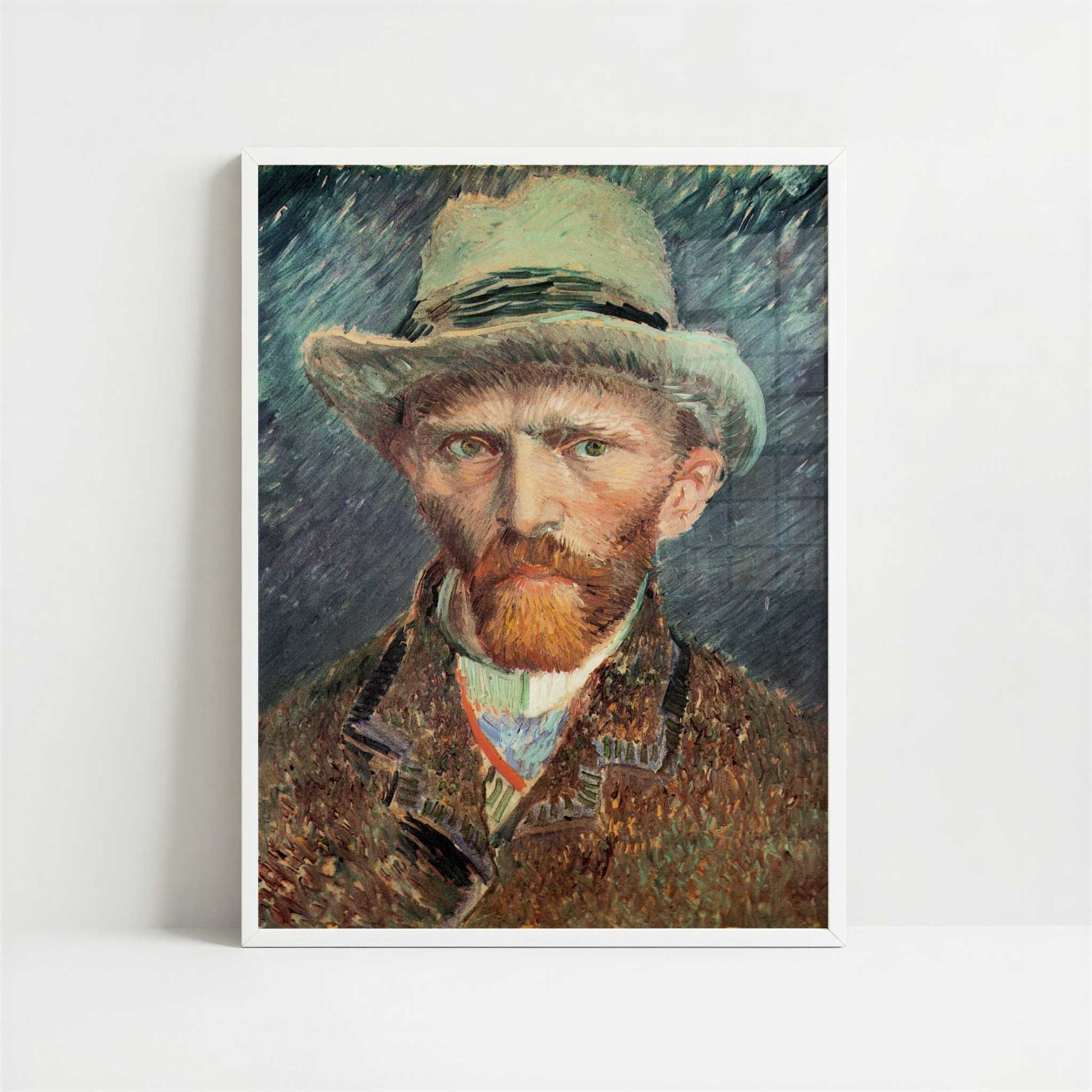 Self-portrait with Grey Felt Hat (1887) by Vincent van Gogh – Art Print - Art print in white frame