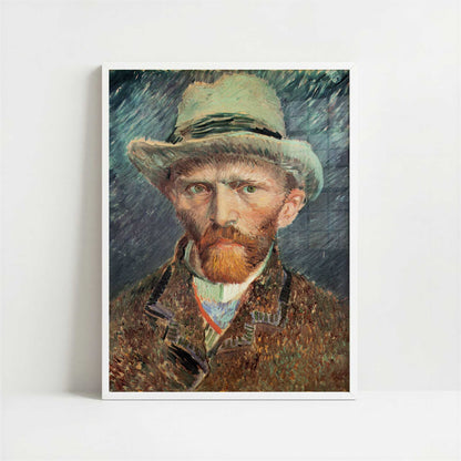 Self-portrait with Grey Felt Hat (1887) by Vincent van Gogh – Art Print - Art print in white frame