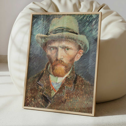 Self-portrait with Grey Felt Hat (1887) by Vincent van Gogh – Art Print - Interior inspiration