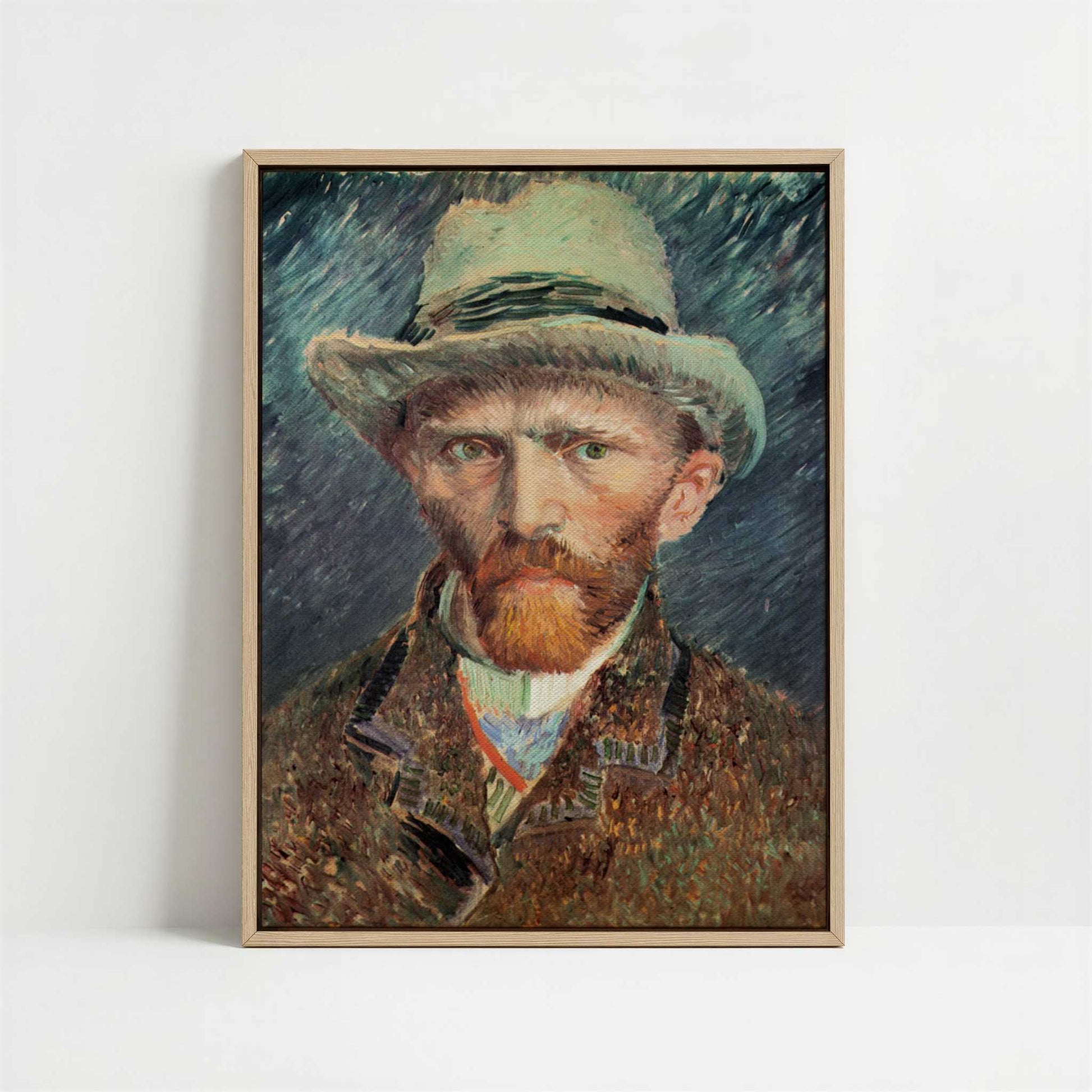 Framed Canvas - Framed canvas in oak color frame