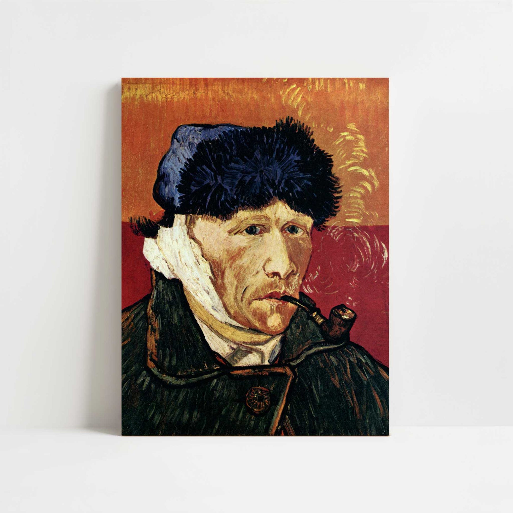 Self-portrait with Pipe & Bandaged Ear (1889) by Van Gogh – Art Print - Unframed art print