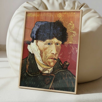 Self-portrait with Pipe & Bandaged Ear (1889) by Van Gogh – Art Print - Interior inspiration