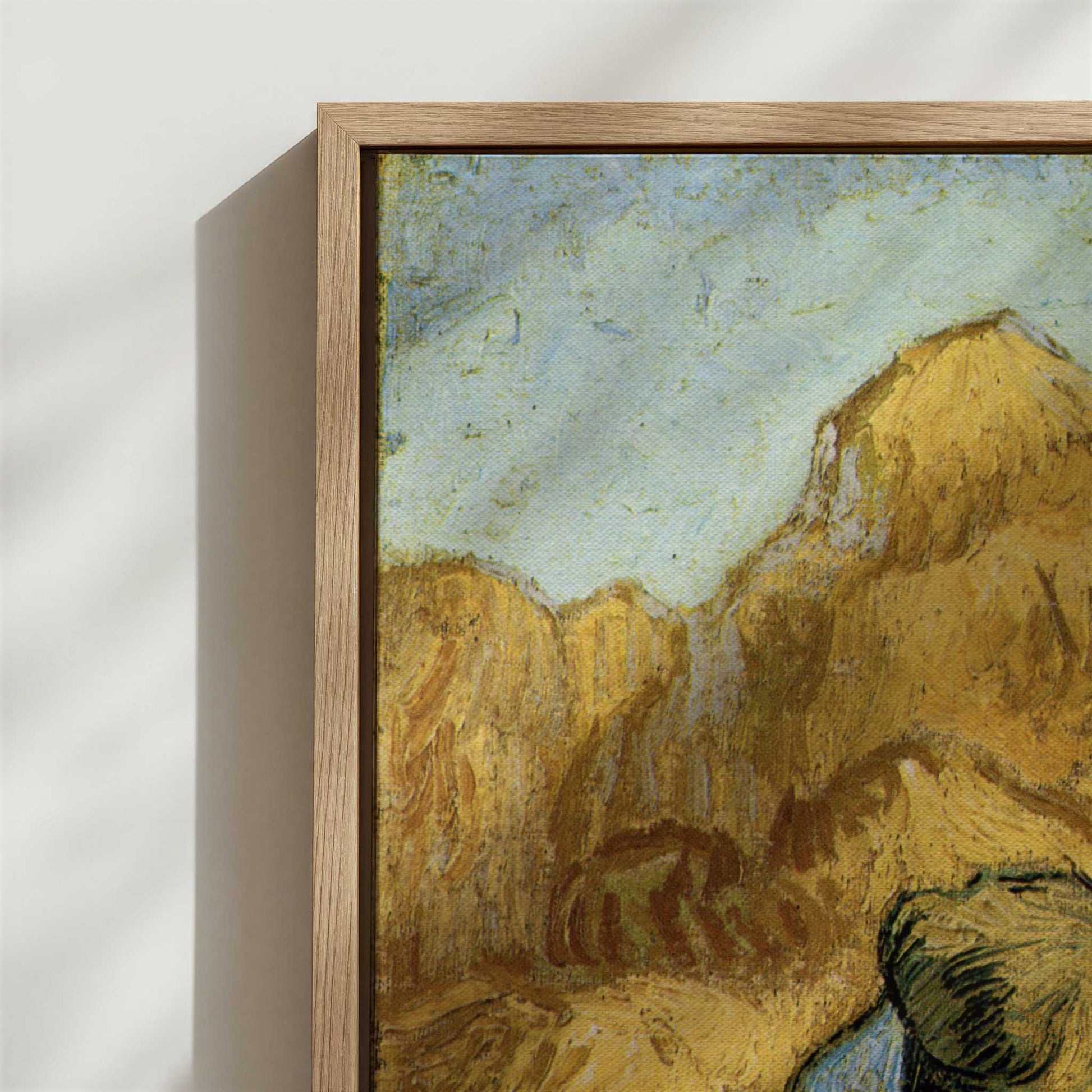 Framed Canvas - Close-up detail and texture of the framed canvas