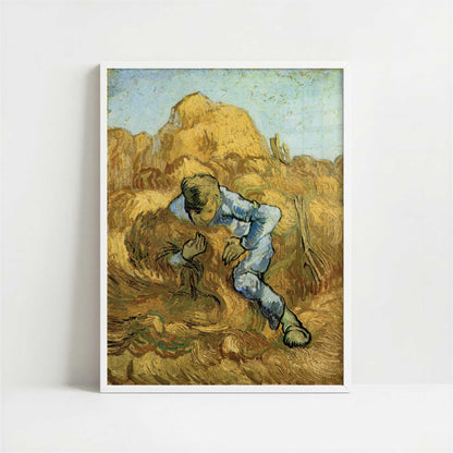 Sheaf Binder (1889) by Vincent van Gogh – Art Print - Art print in white frame