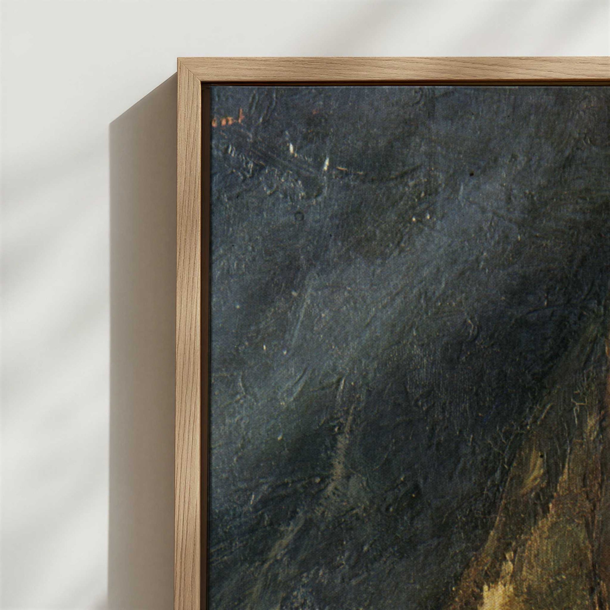 Framed Canvas - Close-up detail and texture of the framed canvas