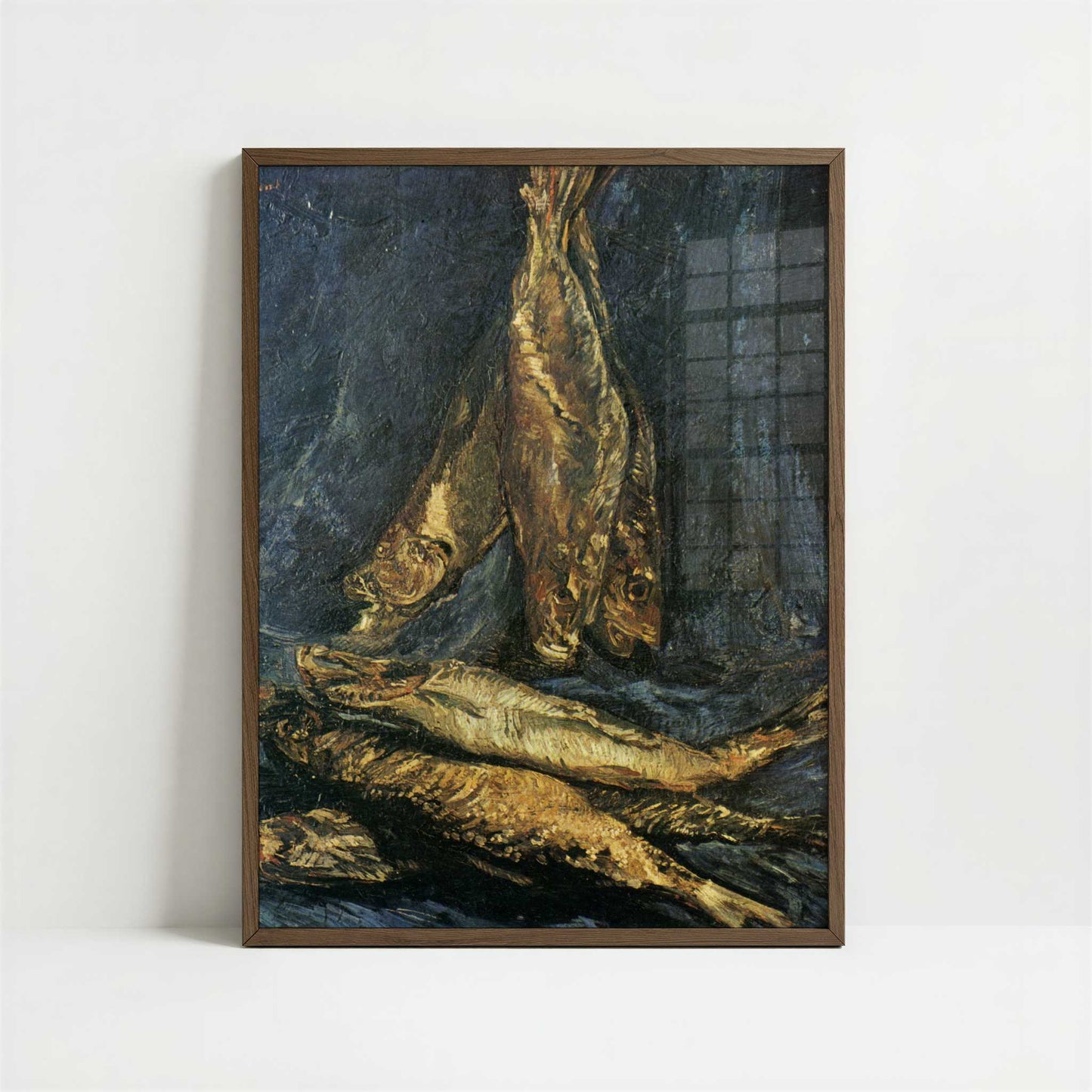 Smoked Herrings (1886) by Vincent van Gogh – Art Print - Art print in dark wood frame