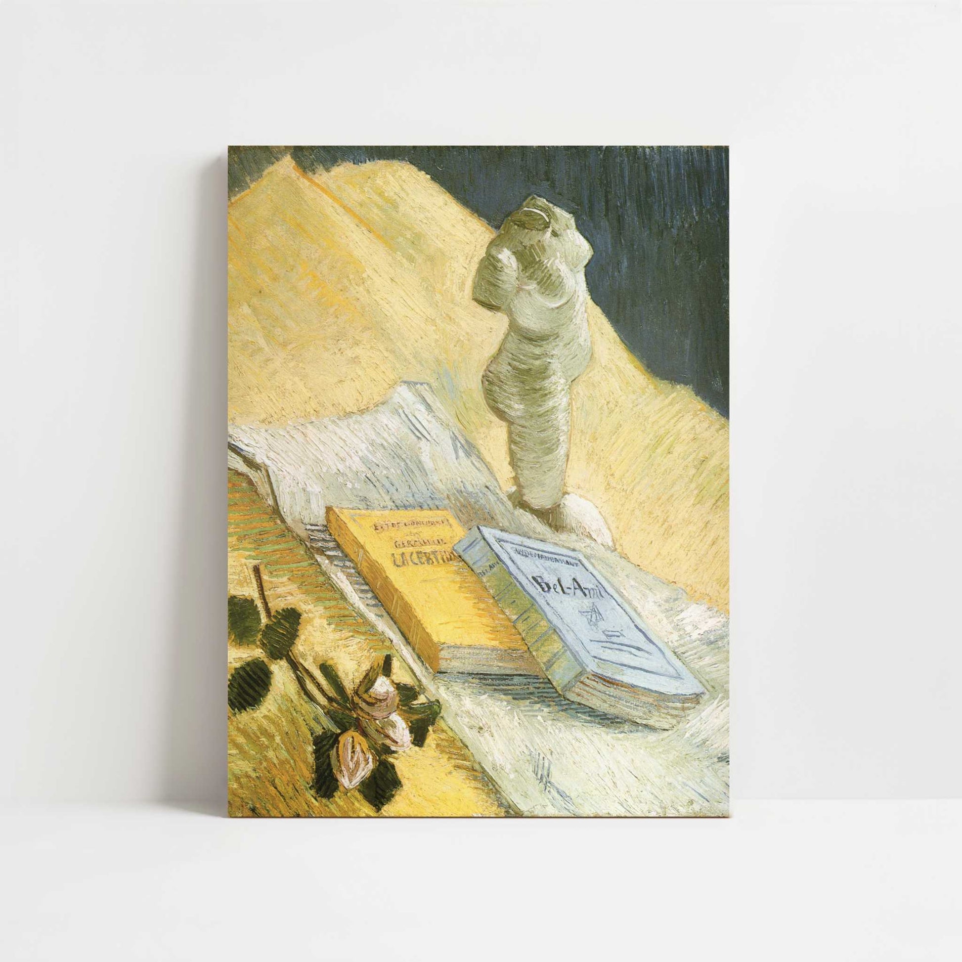 Still Life with Plaster Statuette & Books (1887) by Vincent van Gogh – Art Print - Unframed art print