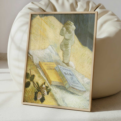 Still Life with Plaster Statuette & Books (1887) by Vincent van Gogh – Art Print - Interior inspiration