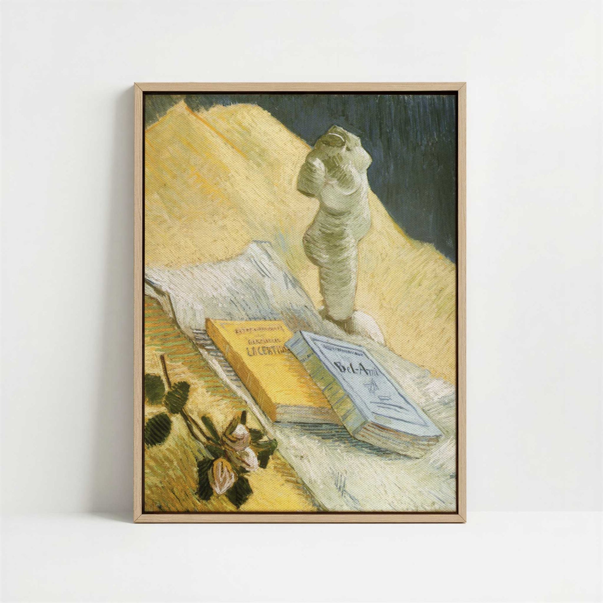 Framed Canvas - Framed canvas in oak color frame