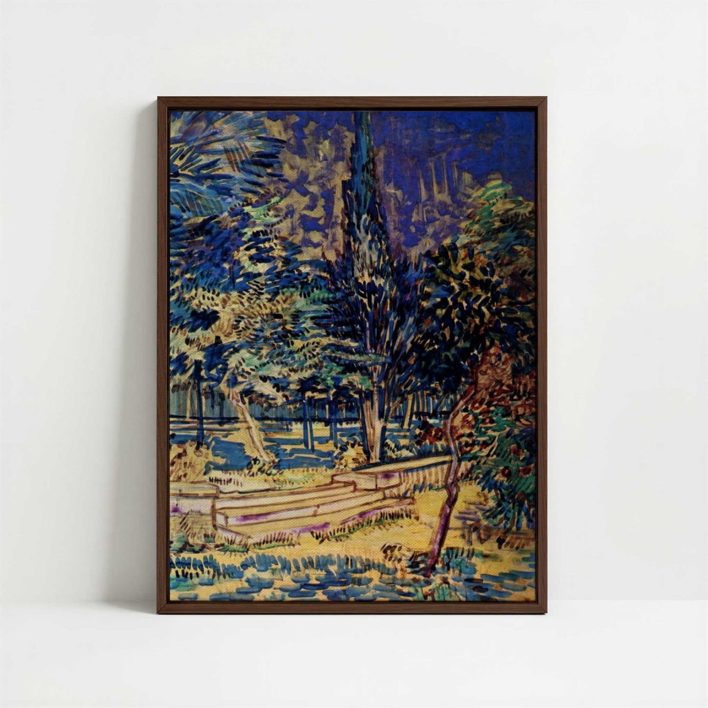 Framed Canvas - Framed canvas in dark wood color frame