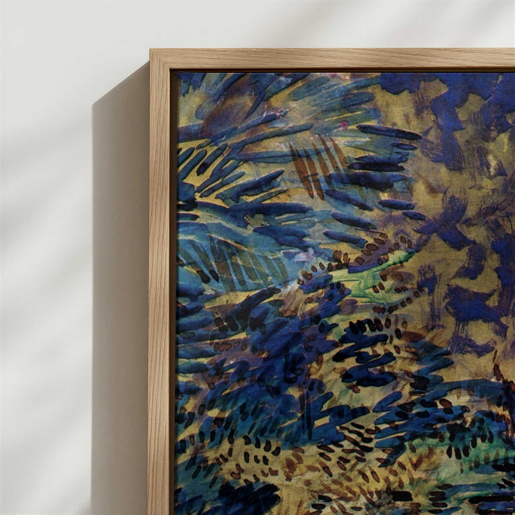 Framed Canvas - Close-up detail and texture of the framed canvas