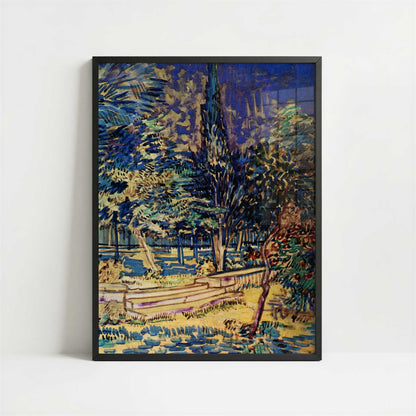 Stone Steps at the Hospital Garden (1889) by Van Gogh – Art Print - Art print in black frame