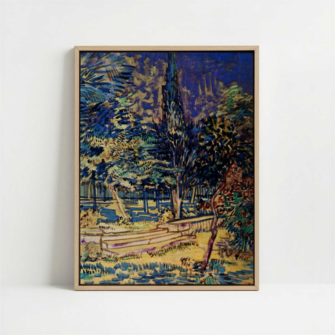 Framed Canvas - Framed canvas in oak color frame
