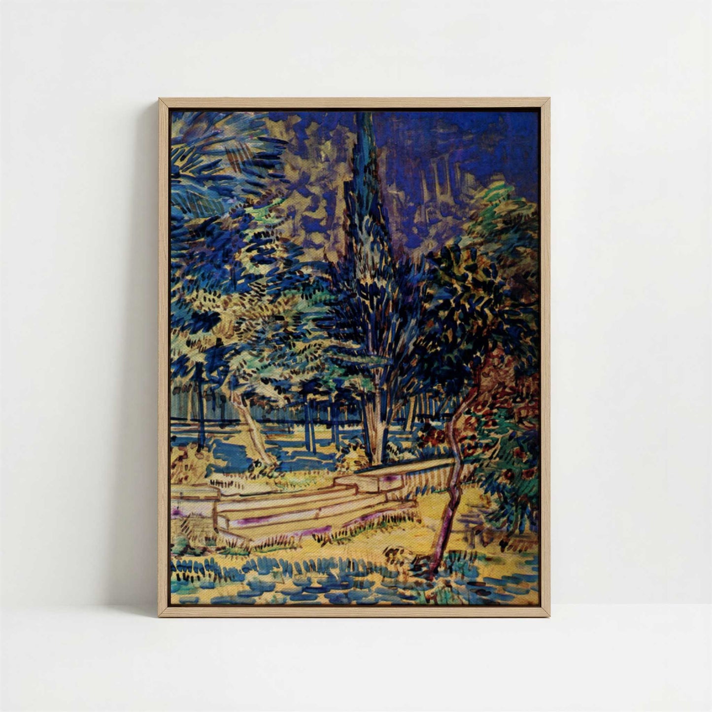 Framed Canvas - Framed canvas in oak color frame