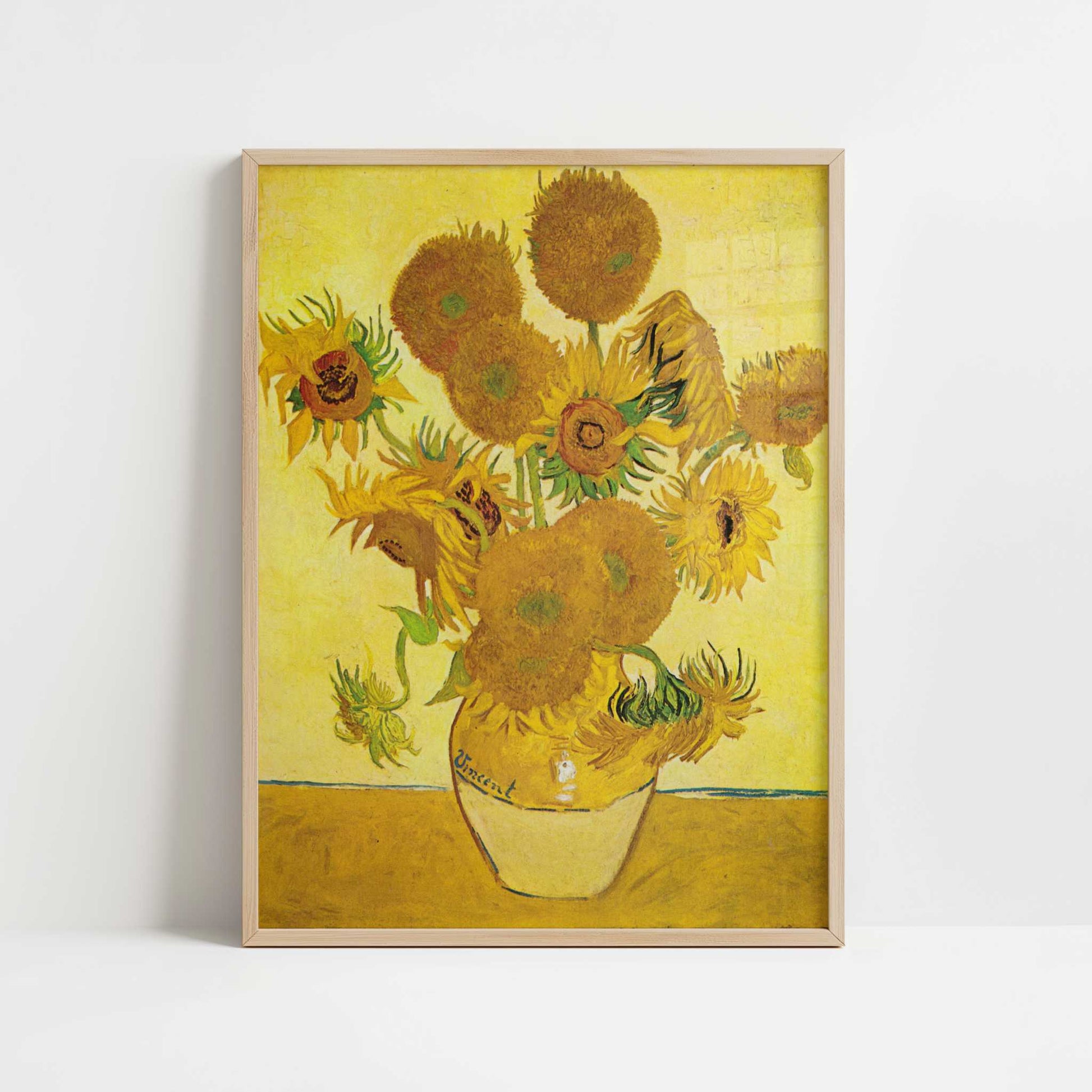 Sunflowers (1888) by Vincent van Gogh – Art Print - Art print in oak frame