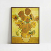 Sunflowers (1888) by Vincent van Gogh – Art Print - Art print in dark wood frame