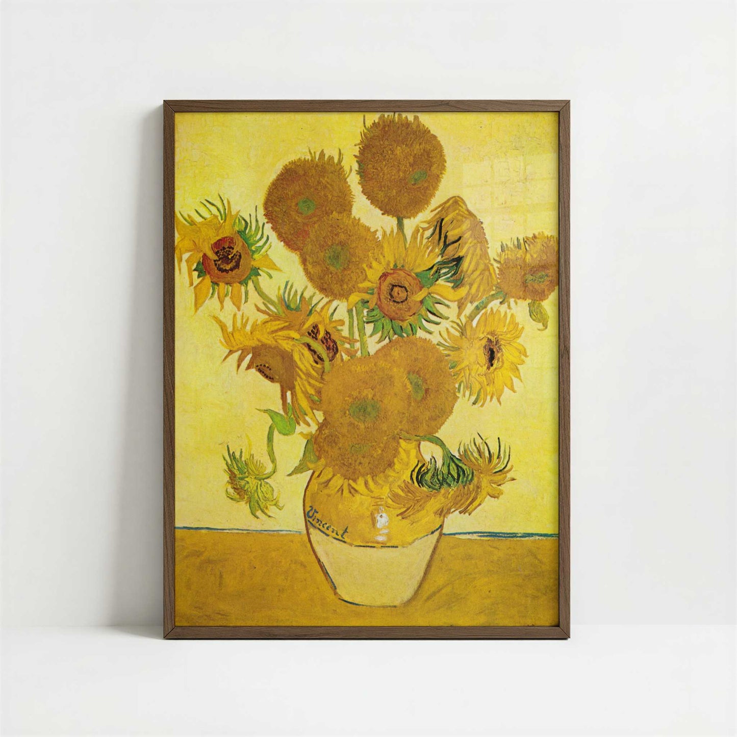 Sunflowers (1888) by Vincent van Gogh – Art Print - Art print in dark wood frame