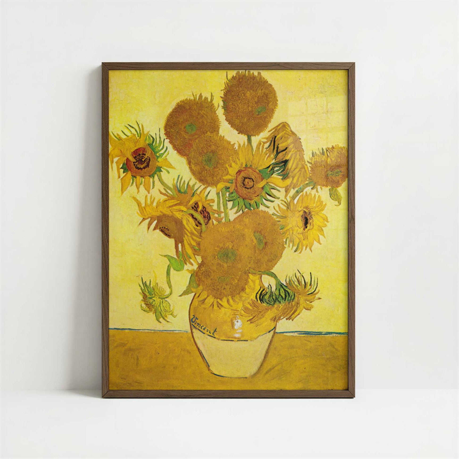 Sunflowers (1888) by Vincent van Gogh – Art Print - Art print in dark wood frame
