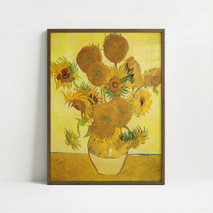 Sunflowers (1888) by Vincent van Gogh – Art Print - Art print in dark wood frame