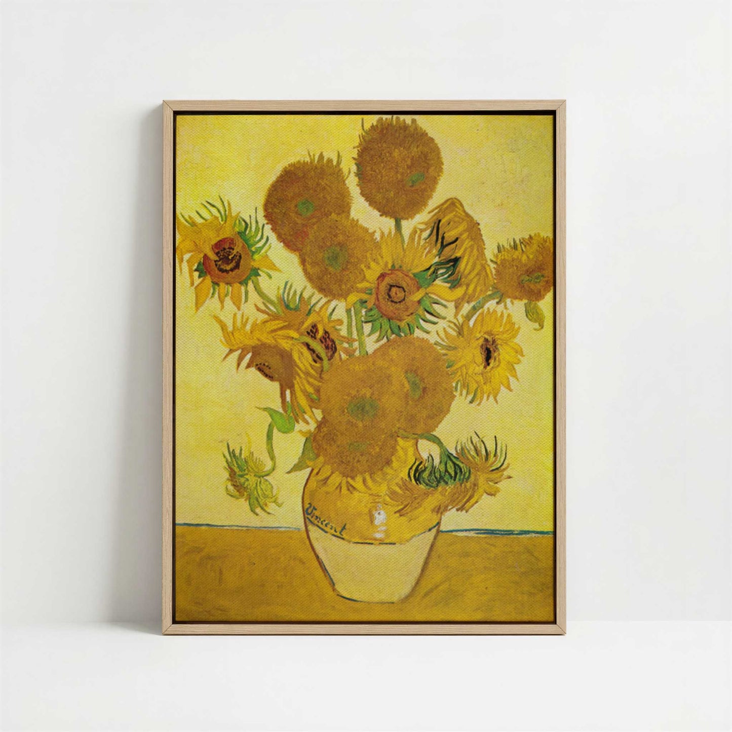 Framed Canvas - Framed canvas in oak color frame