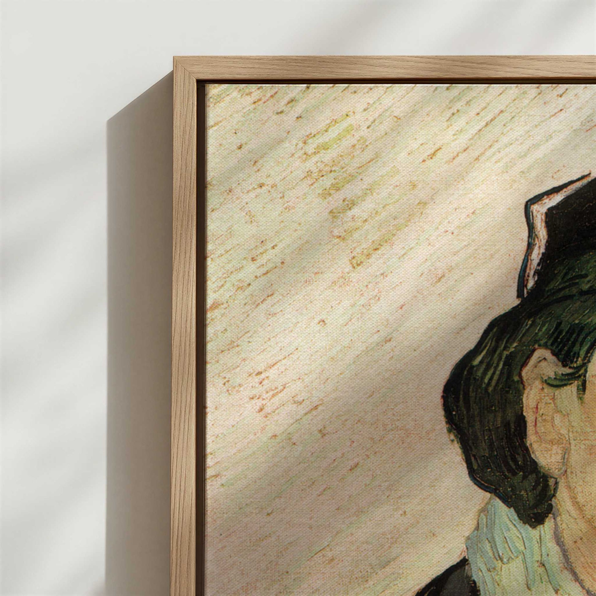 Framed Canvas - Close-up detail and texture of the framed canvas