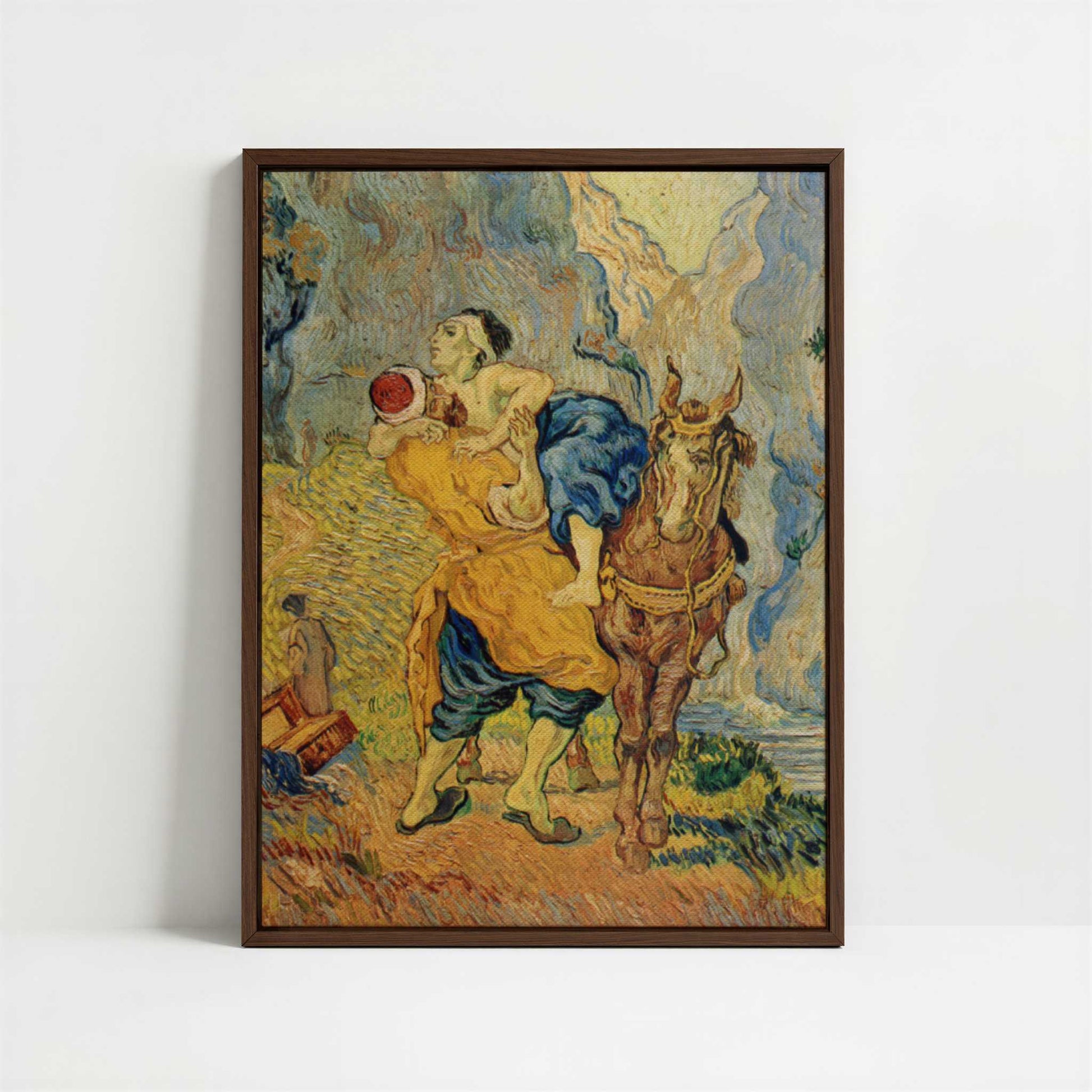 Framed Canvas - Framed canvas in dark wood color frame