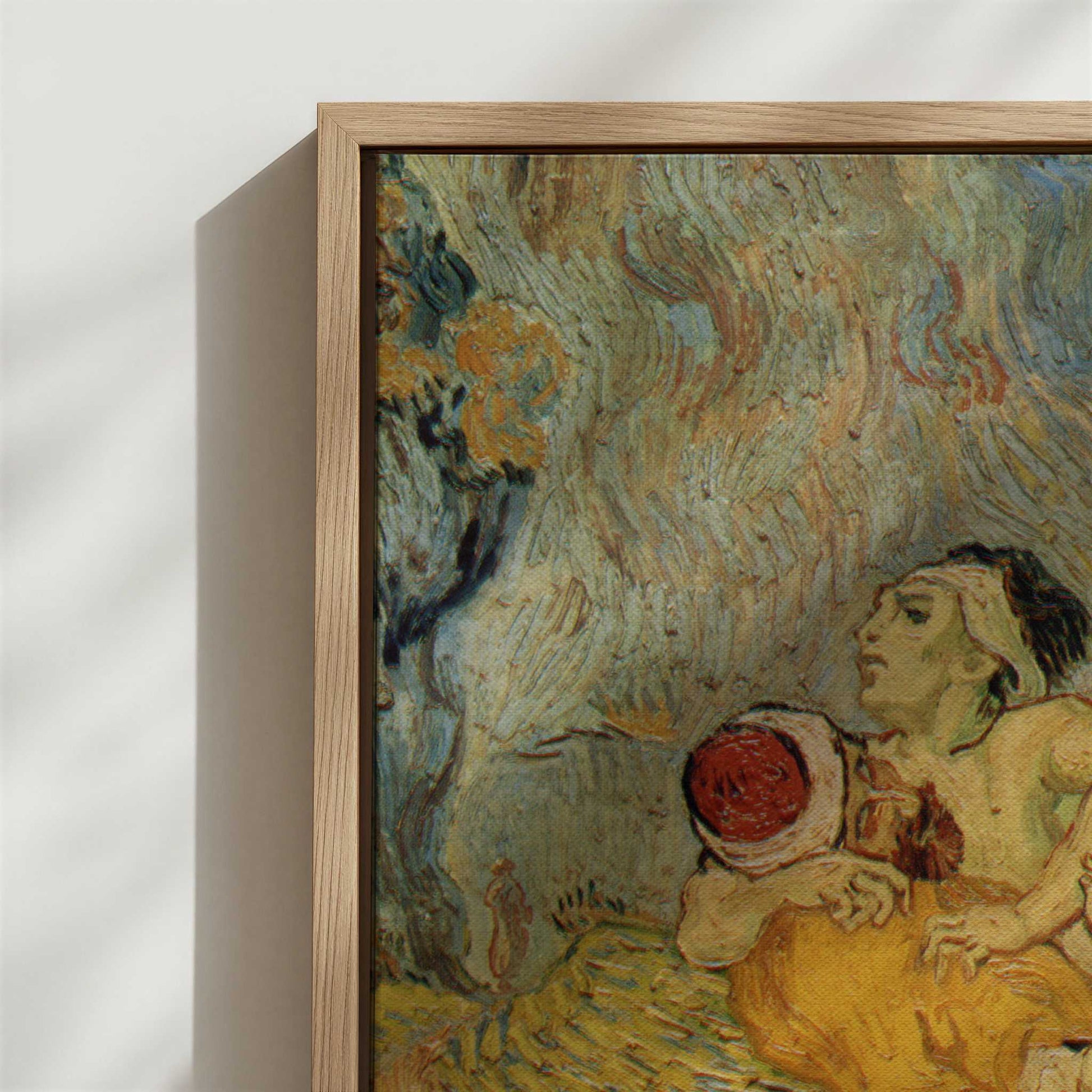 Framed Canvas - Close-up detail and texture of the framed canvas