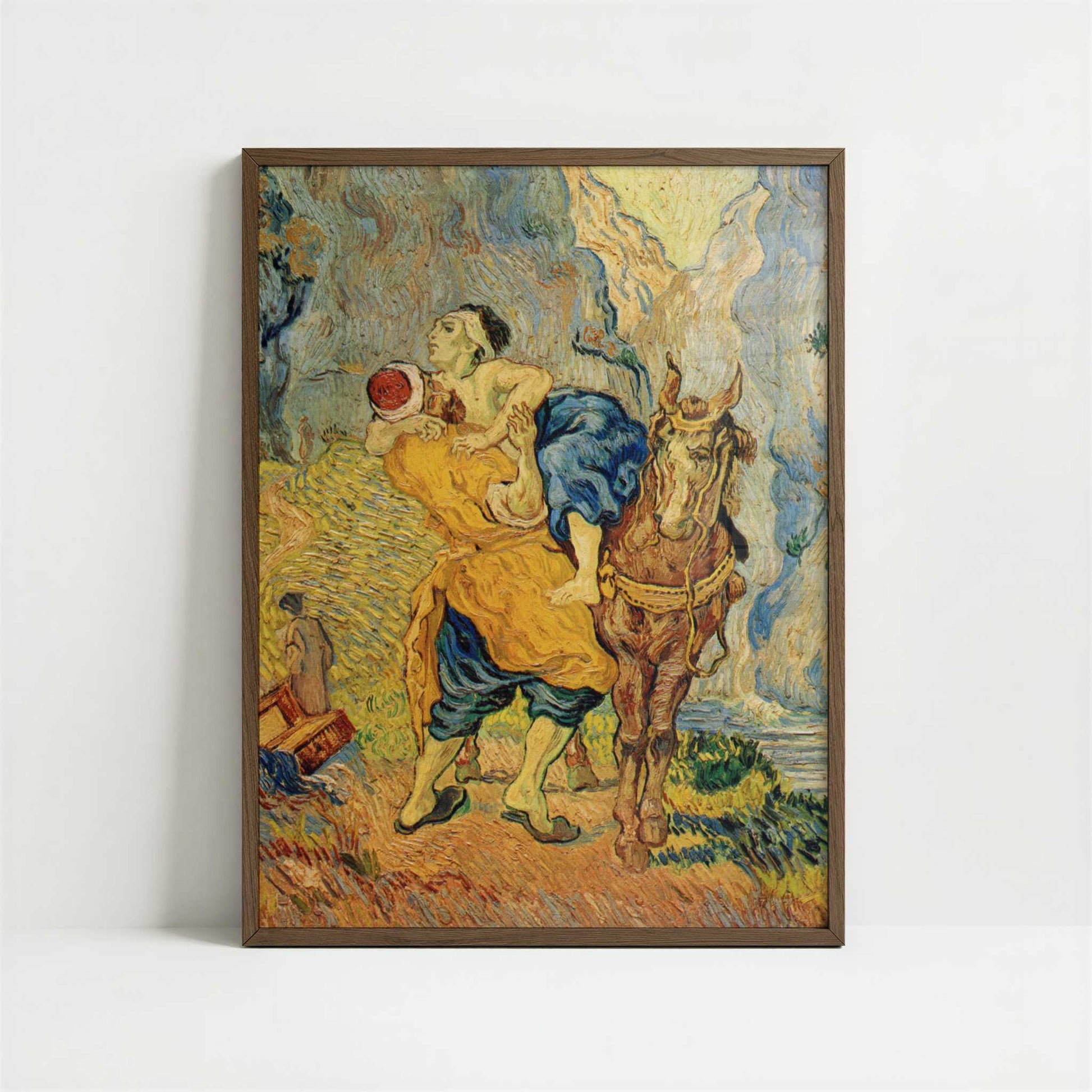 The Good Samaritan (1890) by Vincent van Gogh – Art Print - Art print in dark wood frame