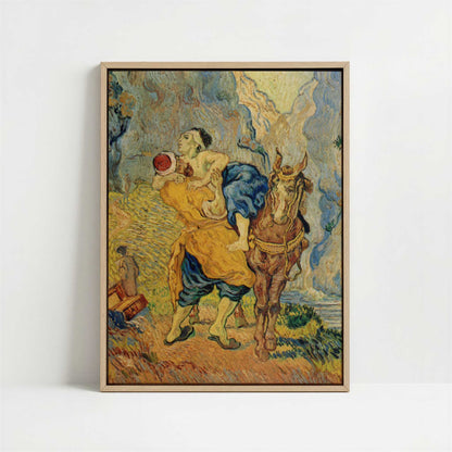 Framed Canvas - Framed canvas in oak color frame