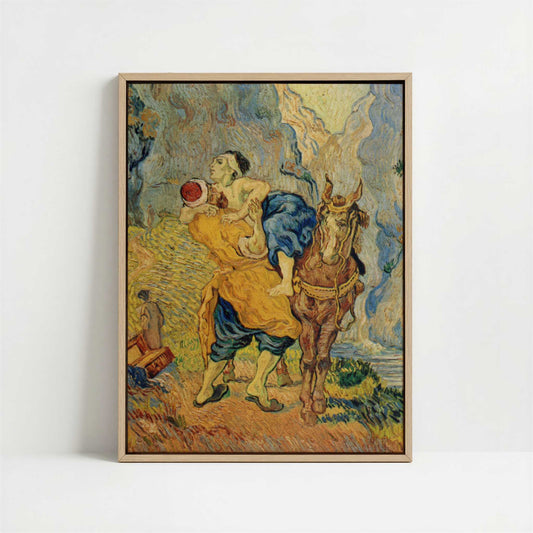 Framed Canvas - Framed canvas in oak color frame