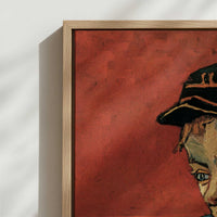 Framed Canvas - Close-up detail and texture of the framed canvas