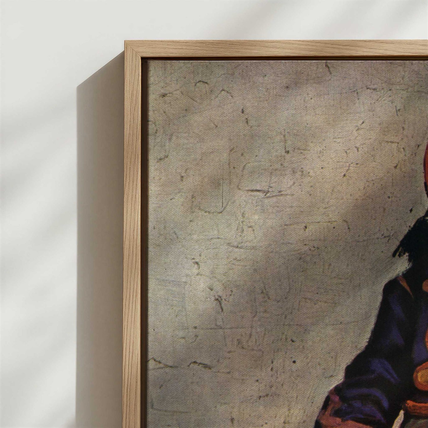 Framed Canvas - Close-up detail and texture of the framed canvas