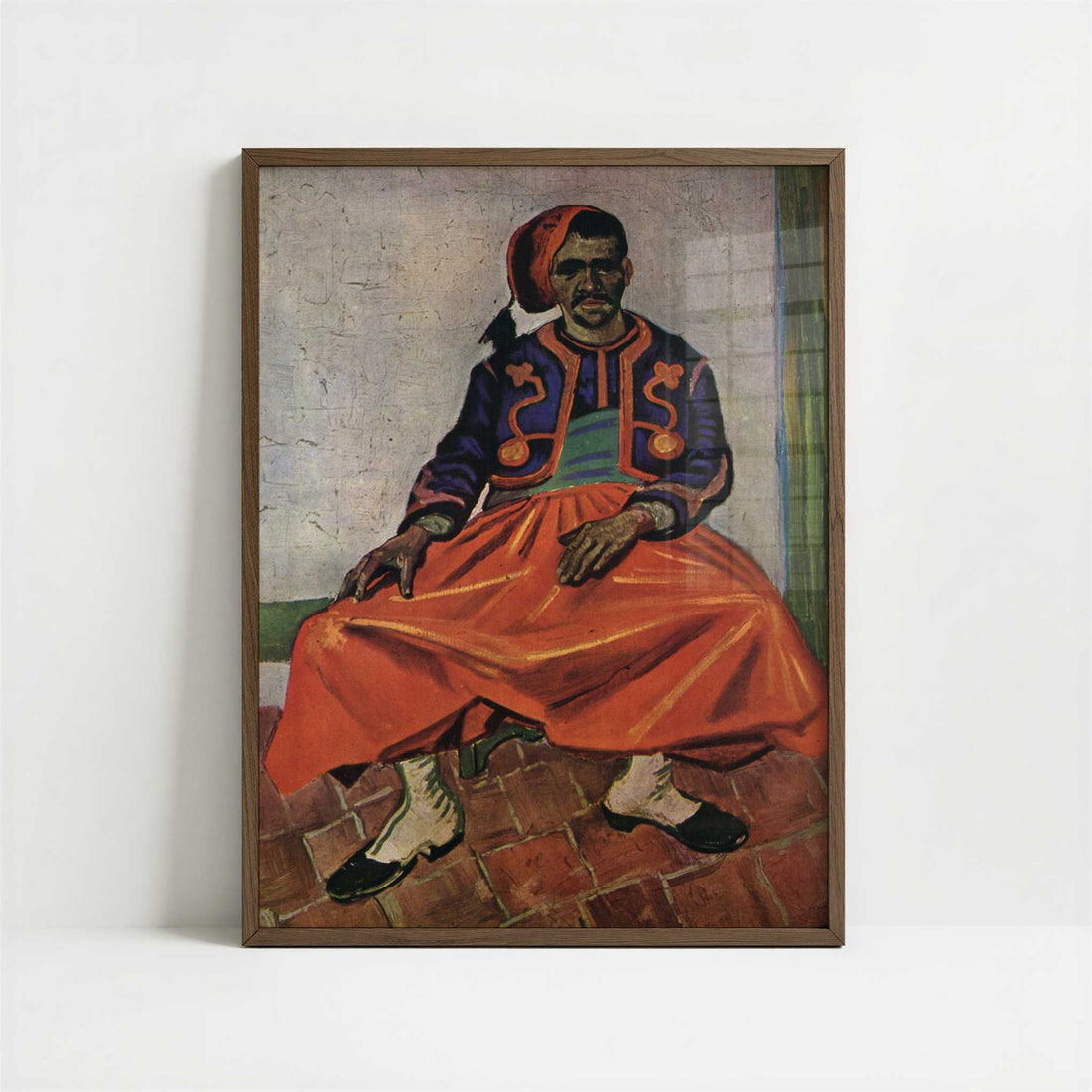 The Zouave (1888) by Vincent van Gogh – Art Print - Art print in dark wood frame