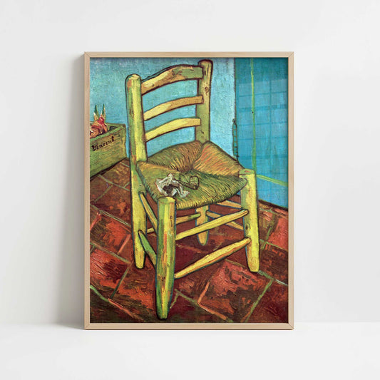 The Yellow Chair with Pipe (1888) by Vincent van Gogh – Art Print - Art print in oak frame