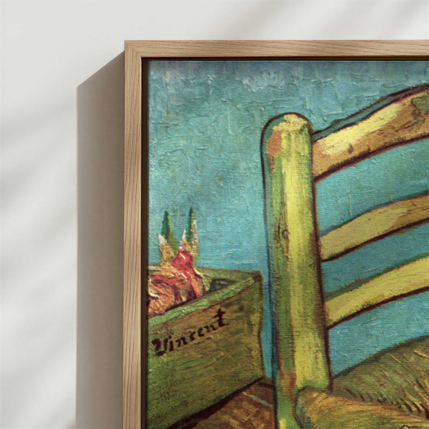 Framed Canvas - Close-up detail and texture of the framed canvas