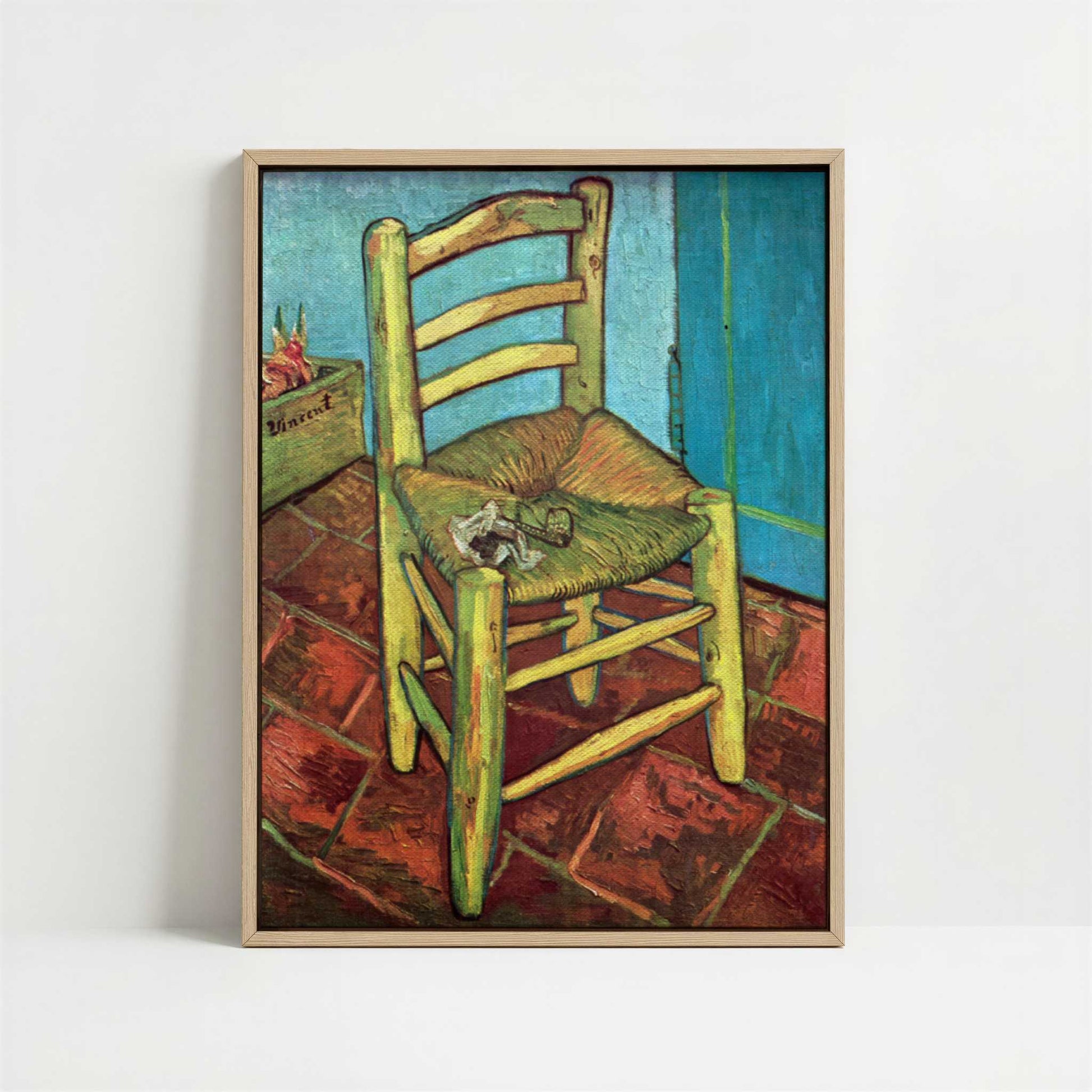 Framed Canvas - Framed canvas in oak color frame