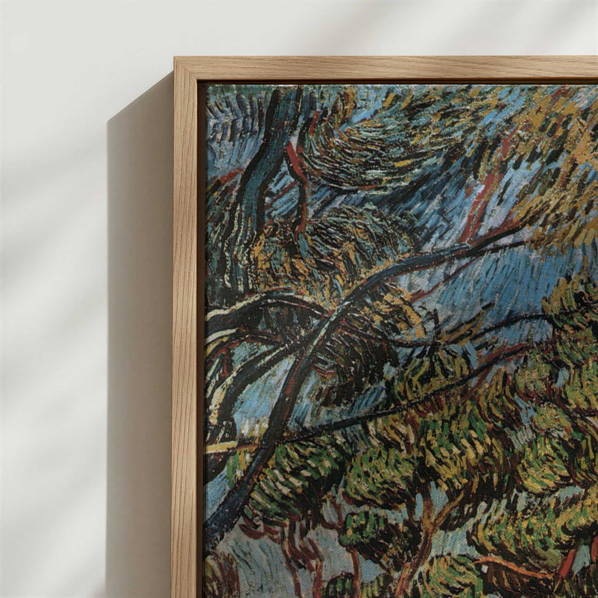 Framed Canvas - Close-up detail and texture of the framed canvas