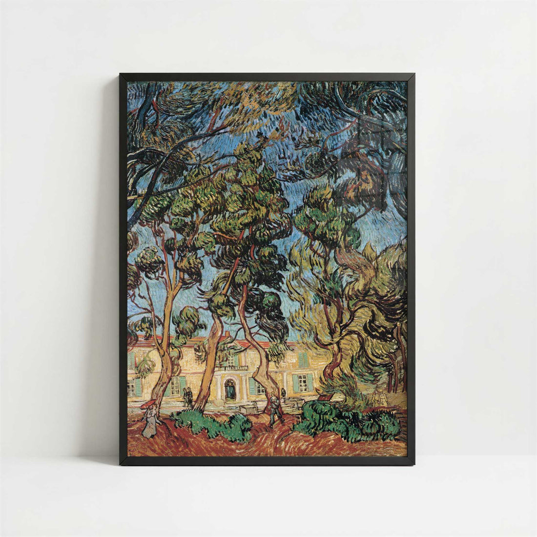 Trees in Front of the Asylum (1889) by Vincent van Gogh – Art Print - Art print in black frame
