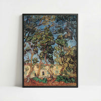 Trees in Front of the Asylum (1889) by Vincent van Gogh – Art Print - Art print in black frame