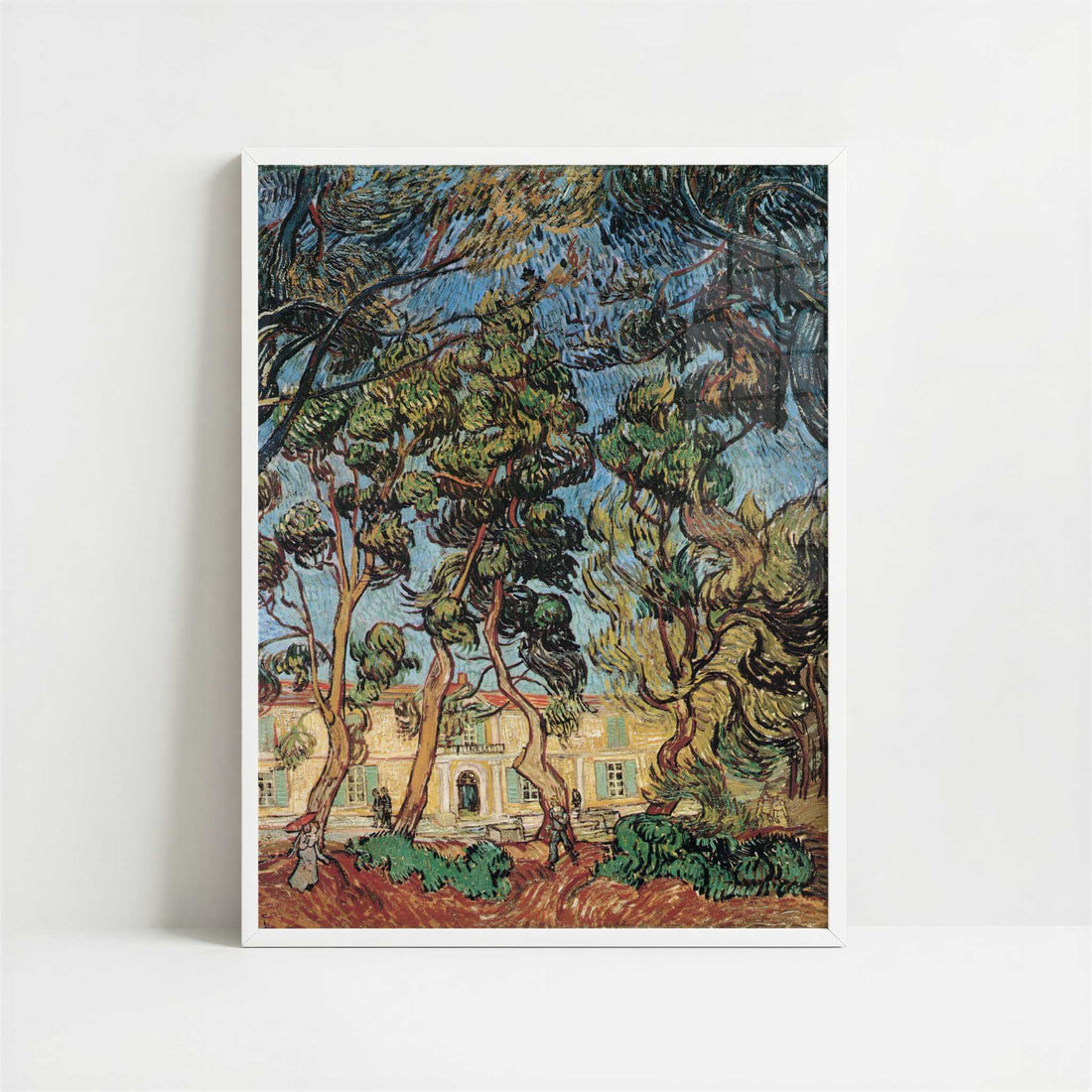 Trees in Front of the Asylum (1889) by Vincent van Gogh – Art Print - Art print in white frame