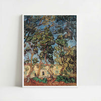 Trees in Front of the Asylum (1889) by Vincent van Gogh – Art Print - Art print in white frame
