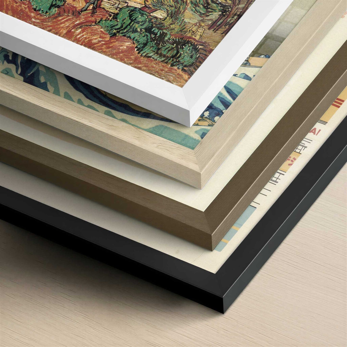 Trees in Front of the Asylum (1889) by Vincent van Gogh – Art Print - Close-up detail of the different frames