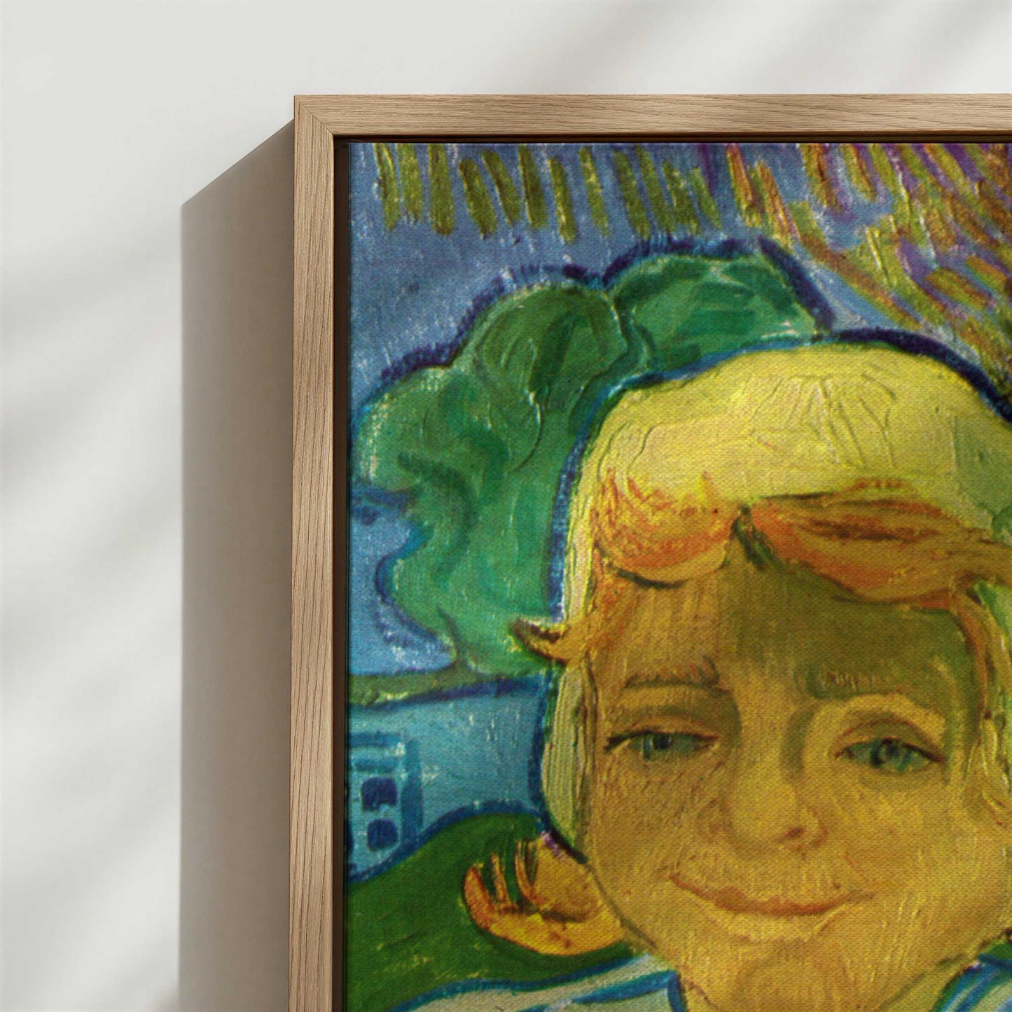 Framed Canvas - Close-up detail and texture of the framed canvas