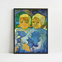 Two Children-1 (1890) by Vincent van Gogh – Art Print - Art print in black frame