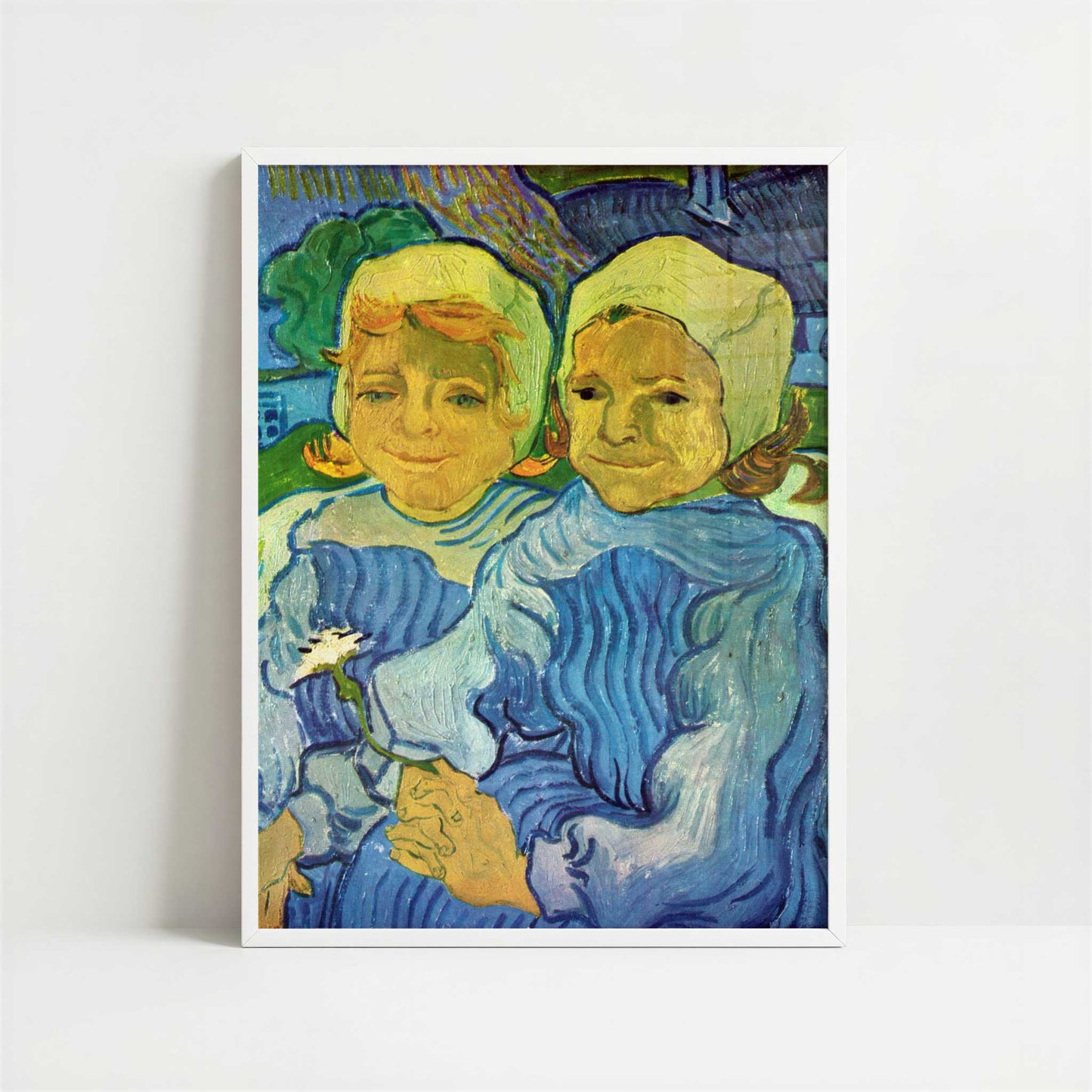 Two Children-1 (1890) by Vincent van Gogh – Art Print - Art print in white frame