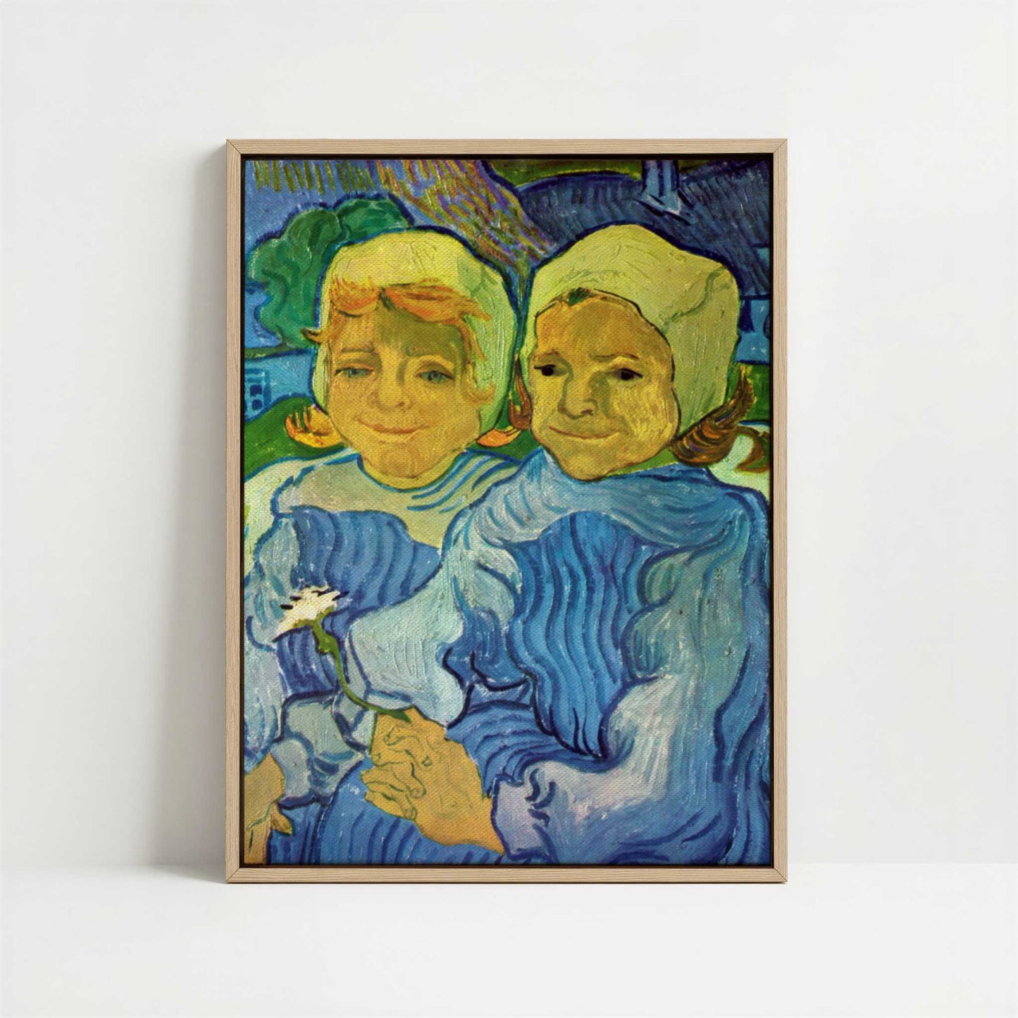 Framed Canvas - Framed canvas in oak color frame