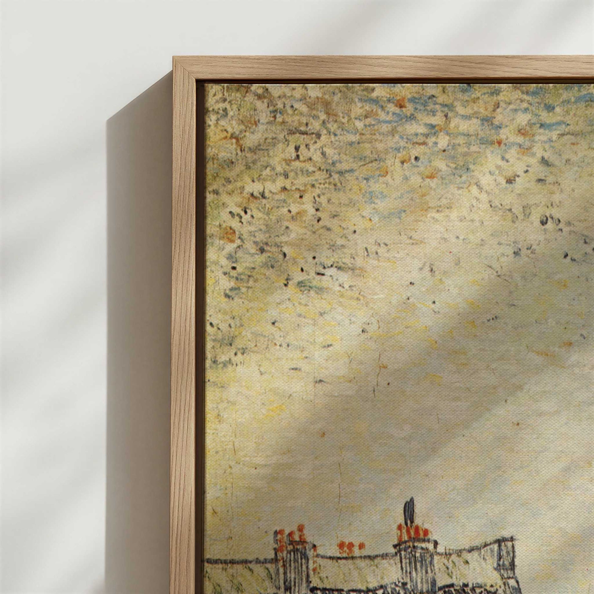 Framed Canvas - Close-up detail and texture of the framed canvas