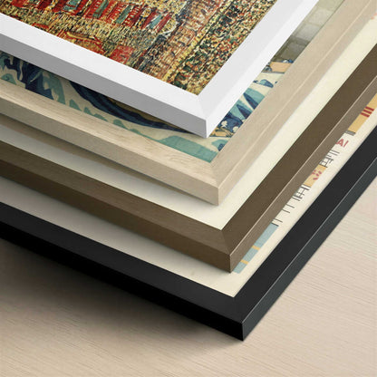 View across Paris from Vincent's Room (1887) by Van Gogh – Art Print - Close-up detail of the different frames